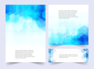 Vector abstract geometric background.Design element.Form a blue hexagon