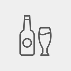 Bottle and glass icon isolated on background. Beverage symbol modern, simple, vector, icon for website design, mobile app, ui. Vector Illustration