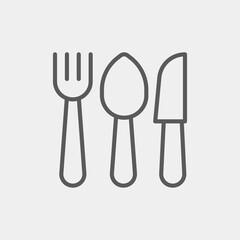 Fork spoon and knife icon isolated on background. Restaurant symbol modern, simple, vector, icon for website design, mobile app, ui. Vector Illustration