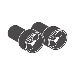 Two submarine propeller motors icon in flat style.Vector illustration.