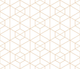 Vector seamless geometric pattern. Gold linear pattern. Wallpapers for your design. Vector illustration.