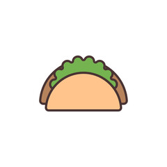 Taco mexican food vector icon isolated on white background