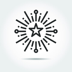 Fireworks Icon Line Vector Illustration