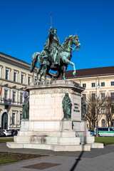 Equestrian statue of Ludwig I of Bavaria at Odeonsplatz, Munich, Germany