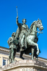 Fototapeta na wymiar Equestrian statue of Ludwig I of Bavaria at Odeonsplatz, Munich, Germany