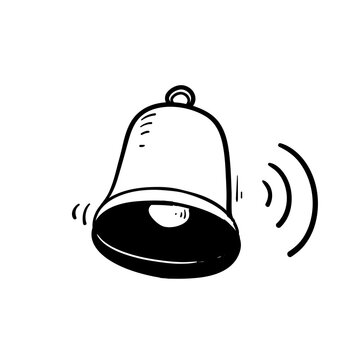 recommend clip art: Simple Set of bell Notification Related Vector Line Icons. with hand drawn doodle hand drawing style vector isolated