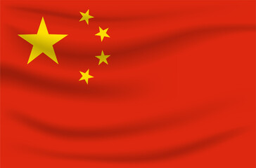 China Flag Vector Closeup Illustration	