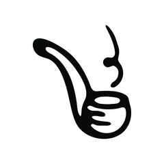 Fototapeta premium Doodle smoking pipe. An old cigarette. Picture isolated on white background. Hand-drawn. Vector