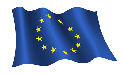 Europian Union Flag Vector Closeup Illustration	