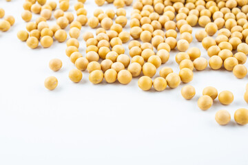 Soybean closeup on white background
