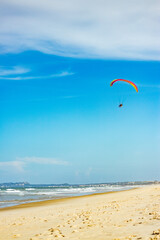 vacation beach paraglider coconut water drink