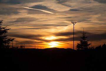 Fototapeta na wymiar Sonnenuntergang am Rodder Maar
