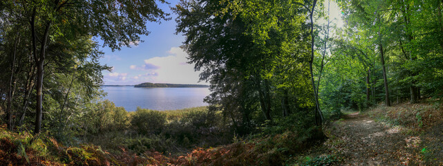 large format panoramic view of Schaalsee biosphere reserve, Germany