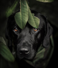 black dog portrait