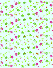 Floral seamless pattern. Plant texture for fabric, wrapping, wallpaper and paper. Decorative print.