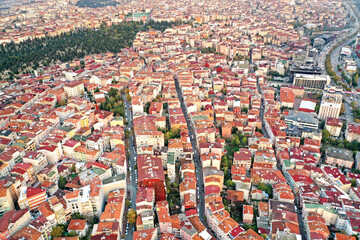 Aerial view of downtown in Istanbul, Turkey