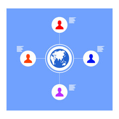 earth and people icon, data, infographic