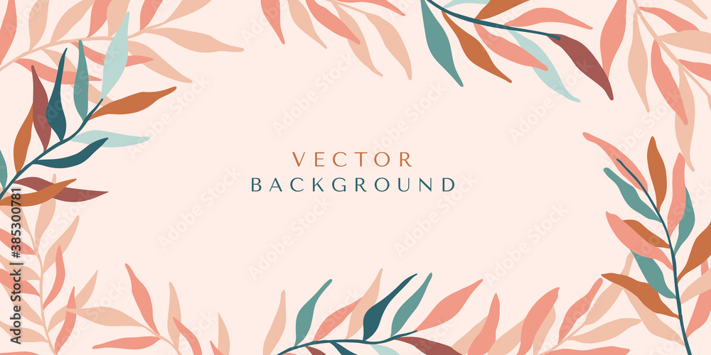 Poster vector horizontal abstract background with copy space for text - autumn sale - bright vibrant banner