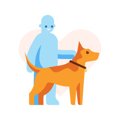 Dog and dog owner vector illustration