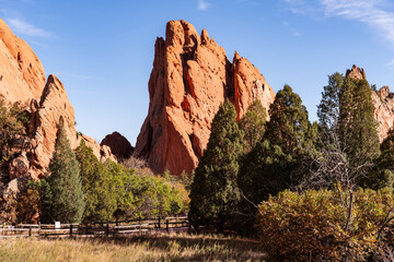 Colorado Scenic Beauty - Red Rock Formations at The Garden Of The Gods in Colorado Springs