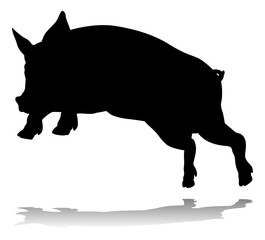 A pig silhouette farm animal graphic