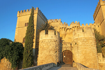 Ampudia Castle , Spain in morning light	