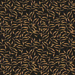 Blooming midsummer foliage seamless pattern. Plant background for fashion, wallpapers, print. Liberty style. Trendy floral design