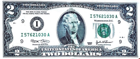 An American Two Dollars Bill