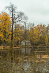 Fototapeta na wymiar house in autumn forest