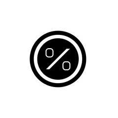 Black percentage icon on a white background. Vector EPS10