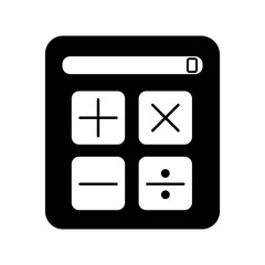 Calculator icon black on a white background. Vector EPS10