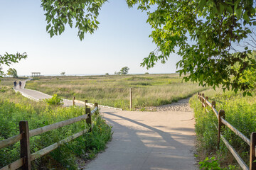 Trails in Mentor headlands beach, beach trails
