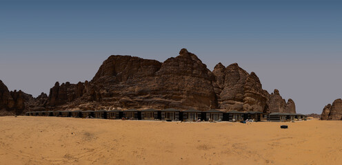 Bedouin style desert camp accommodation, Al Ula Western Saudi Arabia