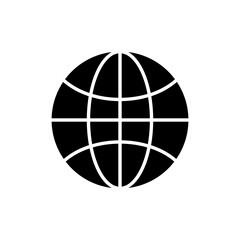 Globe icon black on white background. Vector EPS10