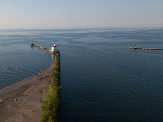Lighthouse on mentor headlands beach