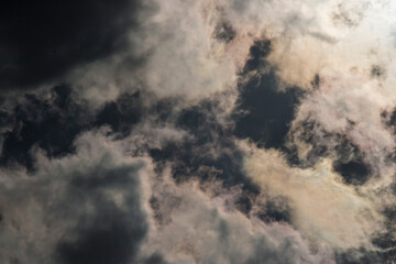 Dark and Dramatic Storm Clouds with sunlight in the background