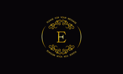 Fototapeta premium Graceful gold monogram design template. Elegant logo with E sign for royalty, business card, boutique, hotel, heraldic, jewelry.