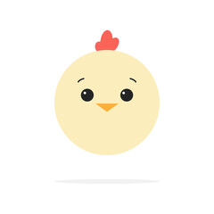 Chick head flat icon. Animal cute chick face vector illustration. Isolated on white background. © Віталій Баріда