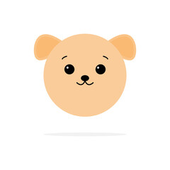 Dog head flat icon. Animal cute face vector illustration. Isolated on white.