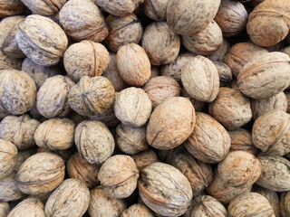 Walnuts background. Walnuts texture. Walnuts background. Organic food.