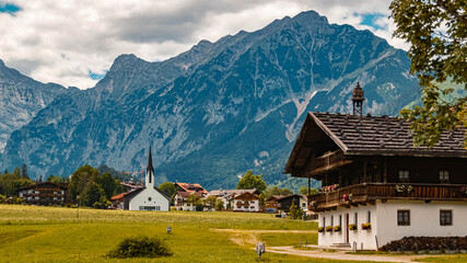 Beautiful alpine view at the famous Achensee, Pertisau, Tyrol, Austria
