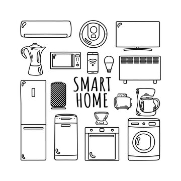 Smart home is hand drawn.