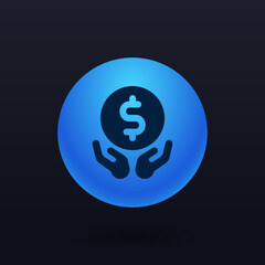 Fototapeta premium Save Money Dollar - Button