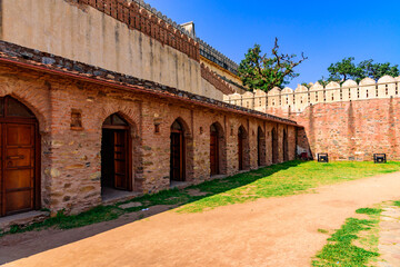 Fototapeta premium Ruins at Kumbhalgarh fort, a Mewar fortress built on Aravalli Hillsby King Rana Kumbha at Rajsamand district ,near Udaipur. It is a World Heritage Site included in Hill Forts of Rajasthan.
