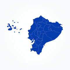 Obraz premium High Detailed Blue Map of Ecuador on White isolated background, Vector Illustration EPS 10