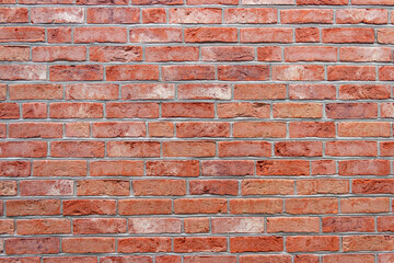 Perfect clean new red brick work wall background texture with cement clean template