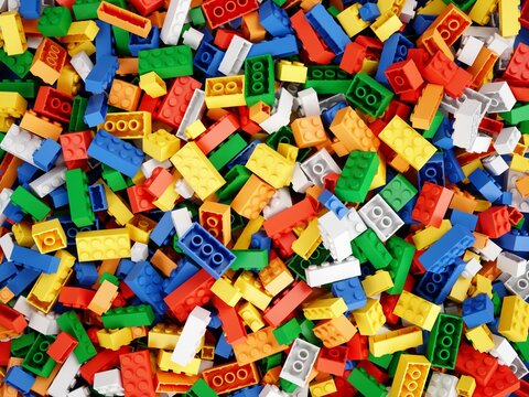 3D Rendering Colored Toy Bricks background