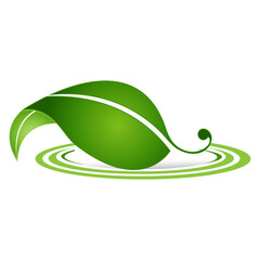 nature simple eco friendly green leaf logo vector elements