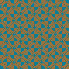 Vector seamless pattern texture background with geometric shapes, colored in brown, blue colors.
