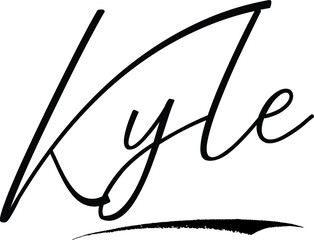 Kyle Calligraphy Handwritten Typography Text on
White Background